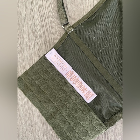 SAVAGE X FENTY Olive Green Gold Going Platinum Mesh Bustier Adjustable - Picture 10 of 13